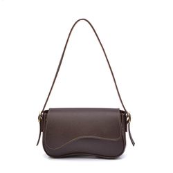 Bolsa Feminina de Ombro Baguete Café com Fechament... - DHAFFY