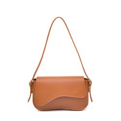 Bolsa Feminina de Ombro Baguete Caramelo com Fecha... - DHAFFY