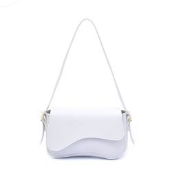 Bolsa Feminina de Ombro Baguete Off White com Fech... - DHAFFY