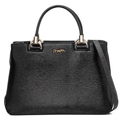 Bolsa Feminina Castelo Com Divisória Preto Dhaffy ... - DHAFFY