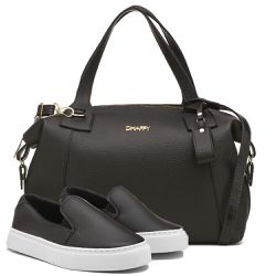 Kit Bolsa Feminina Báu Grande + Tênis Casual Slip ... - DHAFFY