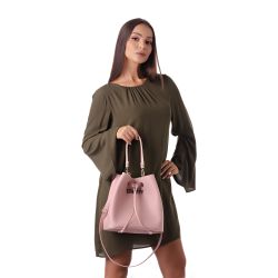 Bolsa Feminina Saco Com Divisória - saco rosa - DHAFFY