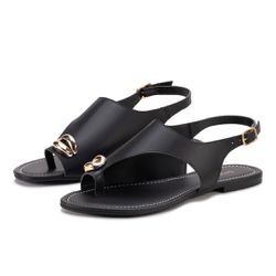 Sandália Rasteira Feminina Dhaffy Detalhe em Anel ... - DHAFFY