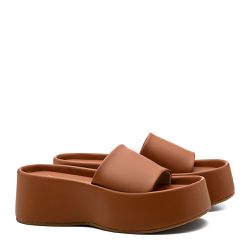 Tamanco Flatform Feminino Caramelo - Taman02 - DHAFFY