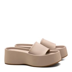 Tamanco Flatform Feminino Cinza Claro - taman10 - DHAFFY