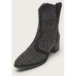 Bota Feminina Western Preta Strass Cano Médio Dhaf... - DHAFFY