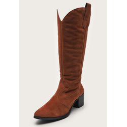 Bota Feminina Western Cano Longo Caramelo - clonca... - DHAFFY