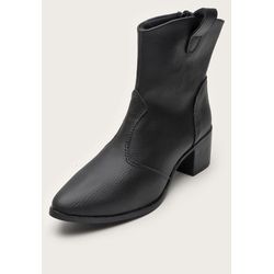 Bota Feminina Western Preta Cano Médio Dhaffy - pr... - DHAFFY