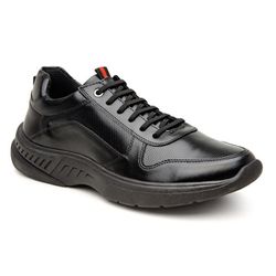 Sapatênis Stark Casual Preto Couro Sintético - Lin... - Dhario Fashion 