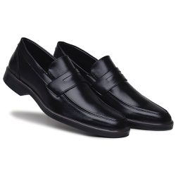 Sapato Comfort Preto Couro Sintético - Linha Chave... - Dhario Fashion 