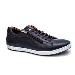 Sapatênis Couro Legítimo e Linha Sport 3 Cor Café ... - Dhario Fashion 