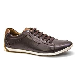 Sapatênis Couro Legítimo e Linha Sport 2 Cor Café ... - Dhario Fashion 