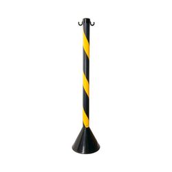 Pedestal Zebrado Plastcor Preto e Amarelo - Dpro Distribuidor