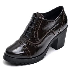 Bota Coturno Feminino DiConfort Ankle Boot Verniz Café - Diconfort Calçados | Calçados confortáveis e anatômicos