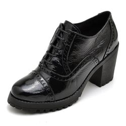 Bota Coturno Feminino DiConfort Ankle Boot Verniz Preto - Diconfort Calçados | Calçados confortáveis e anatômicos