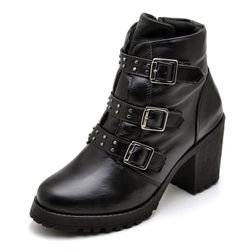 Bota Coturno Feminino DiConfort Motociclista Confort Preto - Diconfort Calçados | Calçados confortáveis e anatômicos