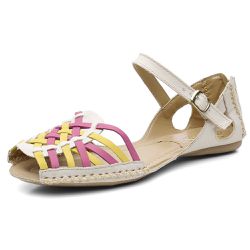 Sandalia Sapatilha Feminino DiConfort Moleca Areia Amarelo Pink - Diconfort Calçados | Calçados confortáveis e anatômicos