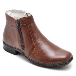 Bota Botina Masculina Conchinha Em Bovino Nobre Sola Costura Dupla A Mão Palmilha Anatomica Cafe - Diconfort Calçados | Calçados confortáveis e anatômicos