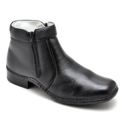 Bota Botina Masculina Conchinha Em Bovino Nobre Sola Costura Dupla A Mão Palmilha Anatomica Preto - Diconfort Calçados | Calçados confortáveis e anatômicos