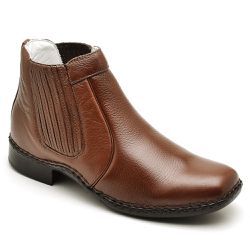 Bota Botina Masculina Conchinha Em Bovino Nobre Sola Costura Dupla A Mão Palmilha Anatomica Cafe - Diconfort Calçados | Calçados confortáveis e anatômicos