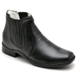 Bota Botina Masculina Conchinha Em Bovino Nobre Sola Costura Dupla A Mão Palmilha Anatomica Preto - Diconfort Calçados | Calçados confortáveis e anatômicos