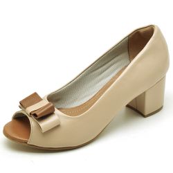 Sapato Social Feminino Peep Toe Work Nude - Diconfort Calçados | Calçados confortáveis e anatômicos