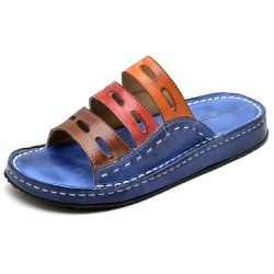 Sandália Chinelo Birken Conforto Anatomico Ortopédica Azul - Diconfort Calçados | Calçados confortáveis e anatômicos