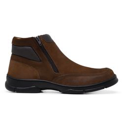 Bota Botina Coturno Masculino Ortopédico de Conforto Anatômico Linha Medica Ziper Oliva - Diconfort Calçados | Calçados confortáveis e anatômicos