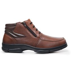 Bota Botina Coturno Masculino Ortopédico de Conforto Anatômico Linha Medica Ziper Pinhao - Diconfort Calçados | Calçados confortáveis e anatômicos