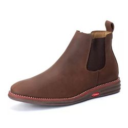 Bota Botina Chelsea de Conforto Anatômico Ortopédico Com Palmilha Gel Pinhao - Diconfort Calçados | Calçados confortáveis e anatômicos