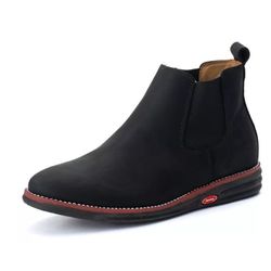Bota Botina Chelsea de Conforto Anatômico Ortopédico Com Palmilha Gel Preto - Diconfort Calçados | Calçados confortáveis e anatômicos