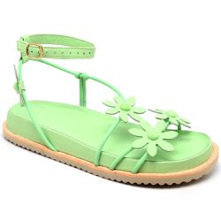 Sandalia Birken Feminina Papete De Slide Tiras Com Flores limao - Diconfort Calçados | Calçados confortáveis e anatômicos