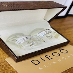 Aliança de Prata de Namoro e Compromisso - NC00014... - DIEGO ALIANÇAS