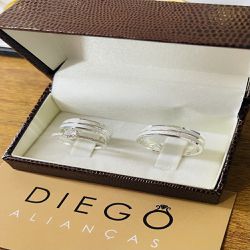 Aliança de Prata de Namoro e Compromisso - NC00014... - DIEGO ALIANÇAS