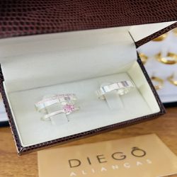 Aliança de Prata de Namoro e Compromisso - NC00015... - DIEGO ALIANÇAS