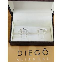 Aliança de Prata de Namoro e Compromisso - NC0001... - DIEGO ALIANÇAS