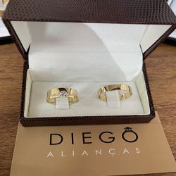Alianças de Ouro18k Noivado e Casamento - NC000112 - DIEGO ALIANÇAS