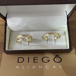 Alianças de Ouro18k Noivado e Casamento - NC000113 - DIEGO ALIANÇAS