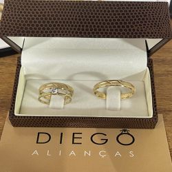 Alianças de Ouro18k Noivado e Casamento - NC000114 - DIEGO ALIANÇAS