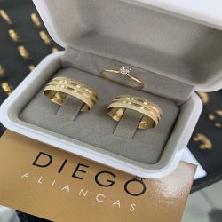 Alianças de Ouro18k Noivado e Casamento - NC0045 - DIEGO ALIANÇAS