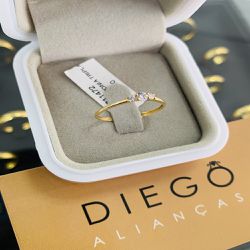 Anel de Noivado em Ouro 18k - NC00045 - DIEGO ALIANÇAS