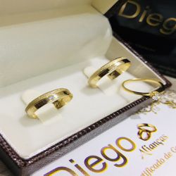 Alianças de Ouro18k Noivado e Casamento - AN0070 - DIEGO ALIANÇAS