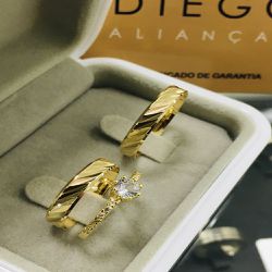 Alianças de Ouro18k Noivado e Casamento - NC0054 - DIEGO ALIANÇAS