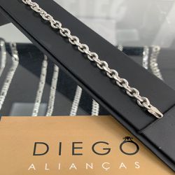 Pulseira cartier cadeado 7mm | PRATA 925 - NC00082 - DIEGO ALIANÇAS