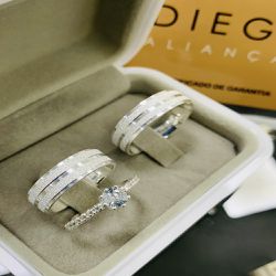 Aliança de Prata de Namoro e Compromisso - NC00014... - DIEGO ALIANÇAS
