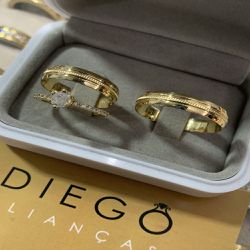 Alianças de Ouro18k Noivado e Casamento - NC00025... - DIEGO ALIANÇAS