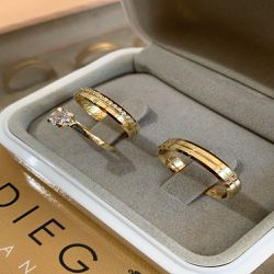 Alianças de Ouro18k Noivado e Casamento - NC00022... - DIEGO ALIANÇAS