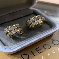 Alianças de Ouro18k Noivado e Casamento - NC00022... - DIEGO ALIANÇAS
