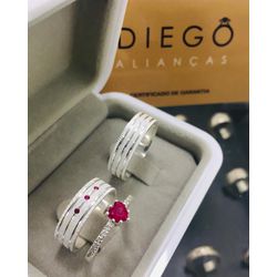 Aliança de Prata de Namoro e Compromisso - NC0001... - DIEGO ALIANÇAS