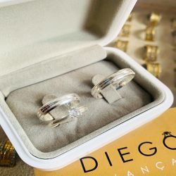 Aliança de Prata de Namoro e Compromisso - NC0002... - DIEGO ALIANÇAS